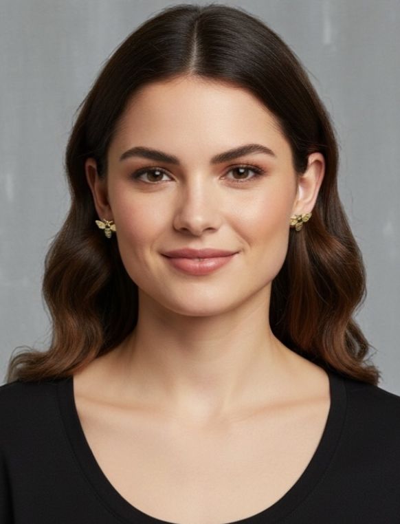 Gold Bees Earrings
