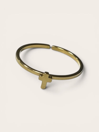 Mini Gold Cross Ring