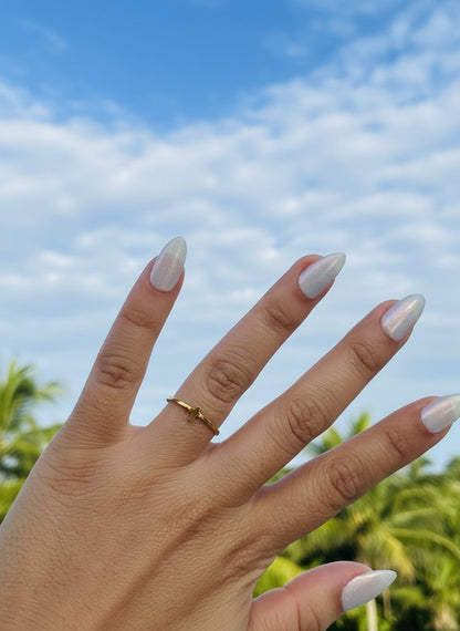 Mini Gold Cross Ring
